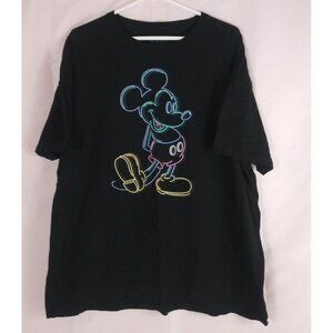 Disney Mickey Mouse Neon Silhouette Mickey Mouse Women's T-Shirt Plus Size 2X